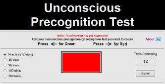 Unconscious Precognition Test