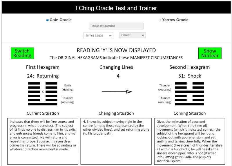 Using I Ching Test and Trainer (3)