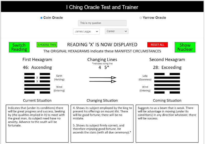 Using I Ching Test and Trainer (3)