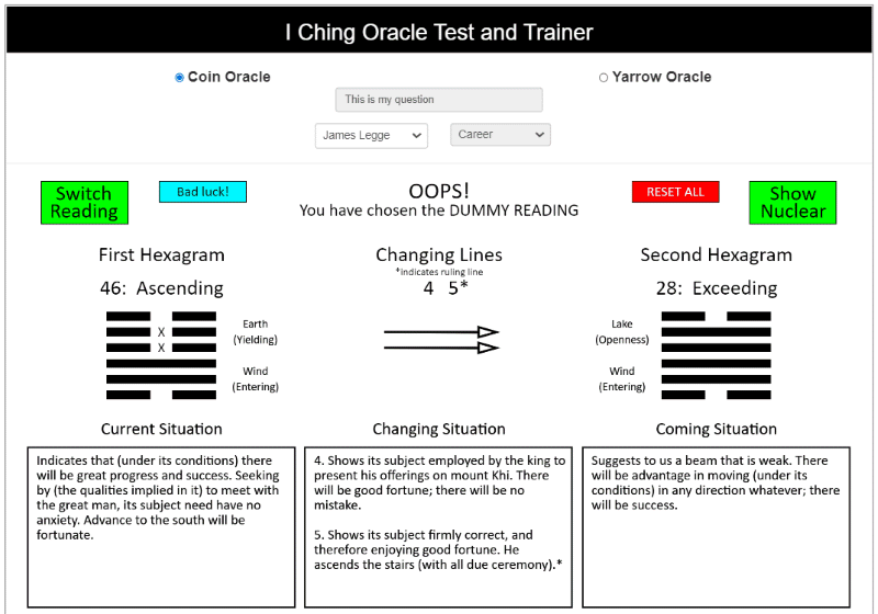 Using I Ching Test and Trainer (3)