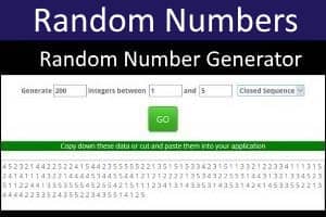 Random Number Generator Chart